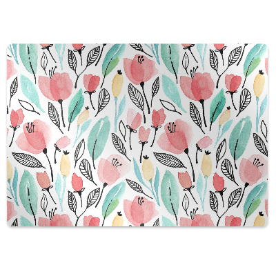 Mata pod biurko Kwiatki jaskrawe