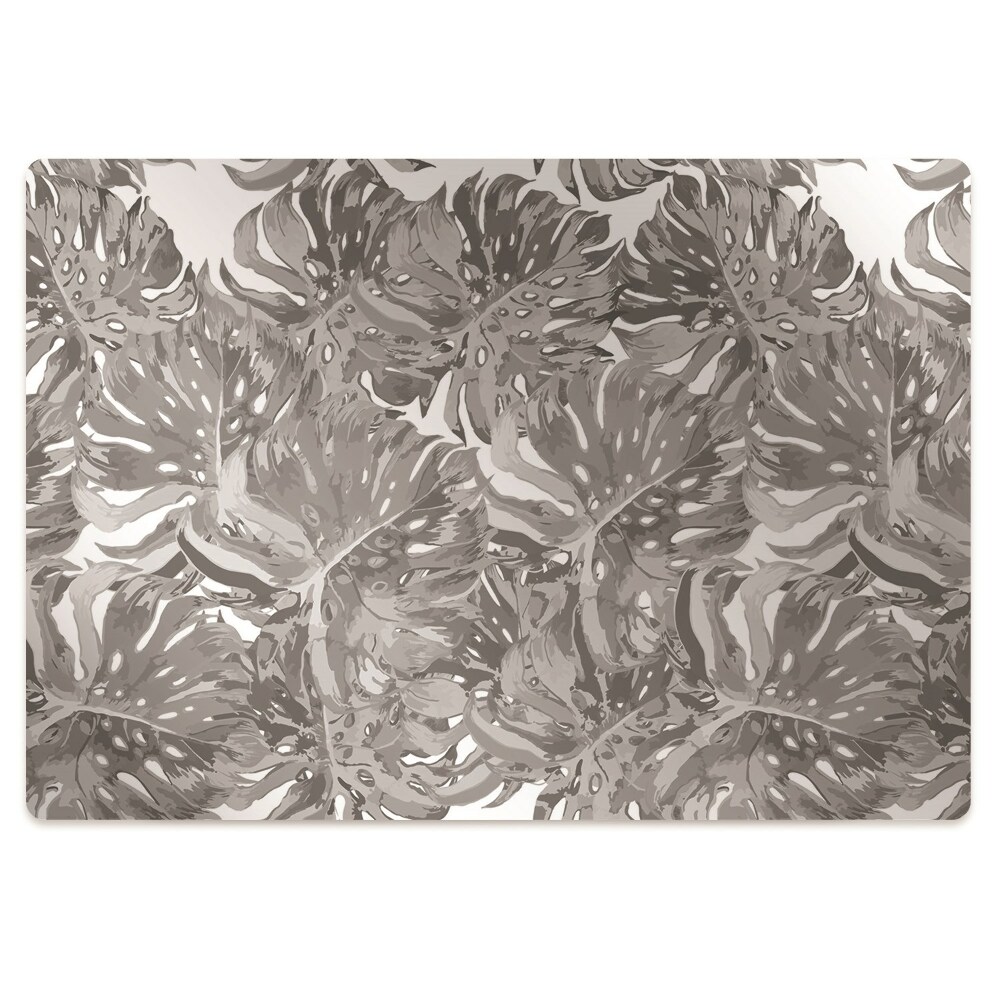 Mata pod krzesło biurowe Szare listki