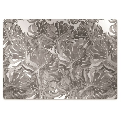 Mata pod krzesło biurowe Szare listki