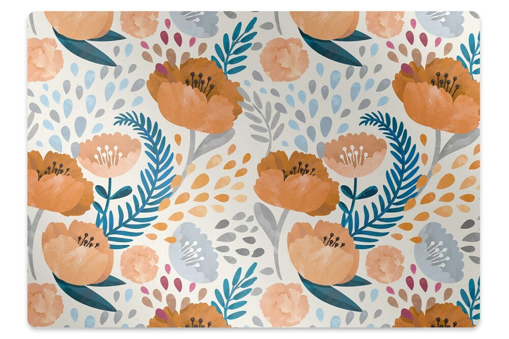 Mata pod krzesło gamingowe Purpurowe kwiaty