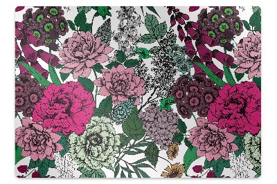 Mata pod fotel biurowy Retro kwiatki