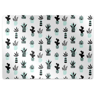 Podkładka pod fotel Kwiaty na czarnym tle