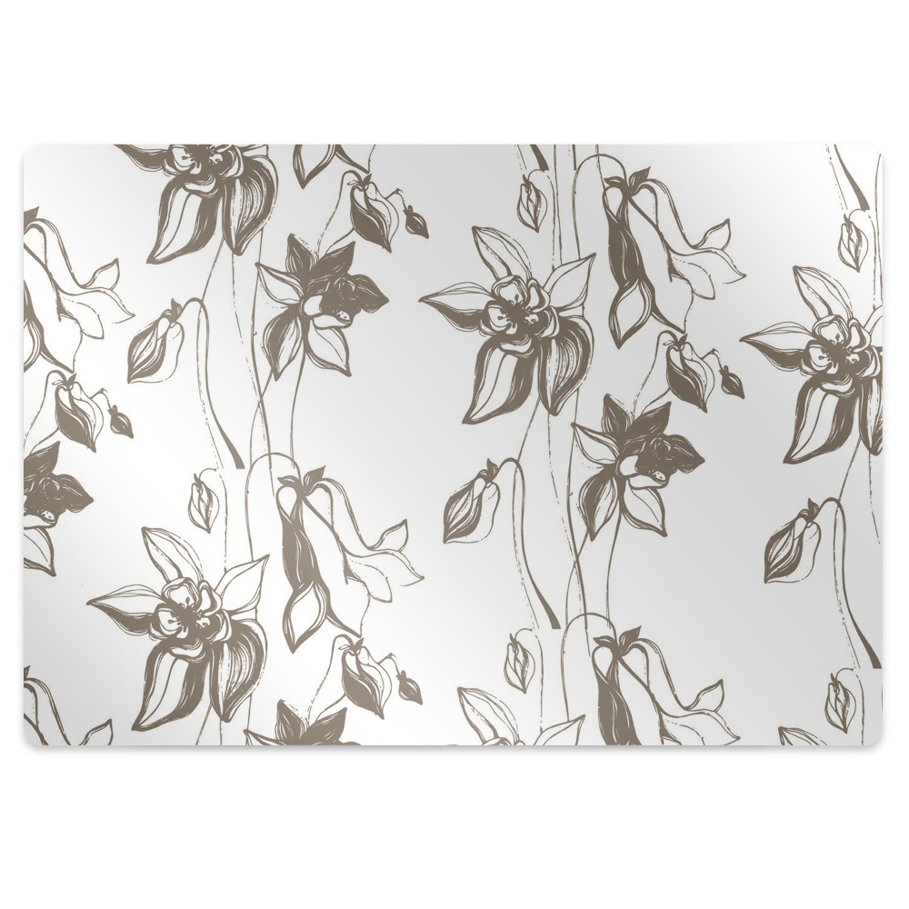 Mata pod biurko Rysowane kwiatki