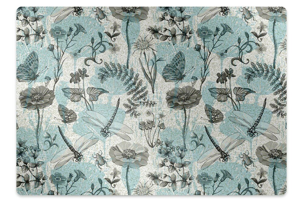 Podkładka pod krzesło Kwiatki i ważki