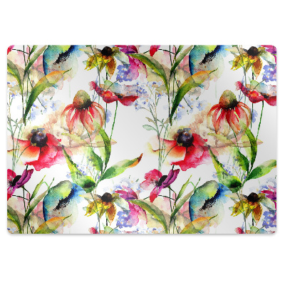 Mata pod fotel biurowy Kolorowane kwiatki