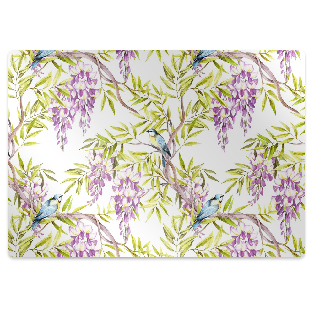 Dywanik pod krzesło obrotowe Ptaki w lesie