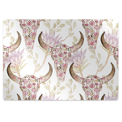 Mata ochronna pod krzesło Czaszka w kwiatki