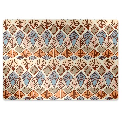 Mata pod krzesło Ludowy brązowy motyw