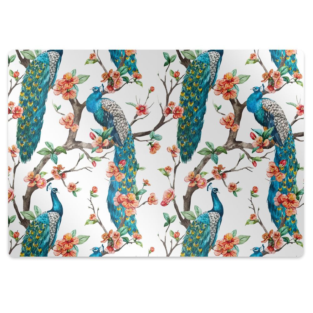 Dywanik pod fotel gamingowy Barwny paw