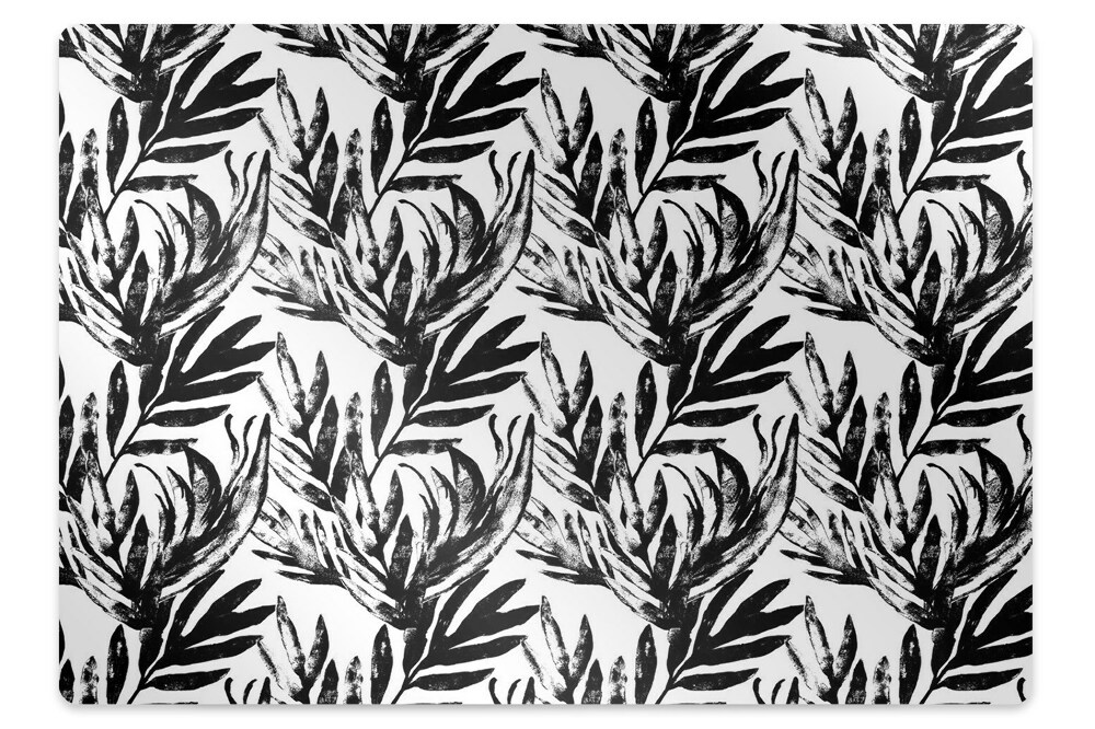 Mata pod krzesło gamingowe Czarna niezwykła roślina