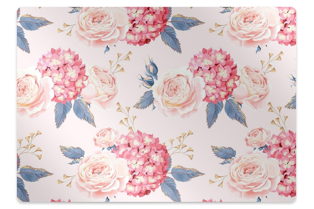 Mata pod fotel biurowy Duże niezwykłe kwiaty