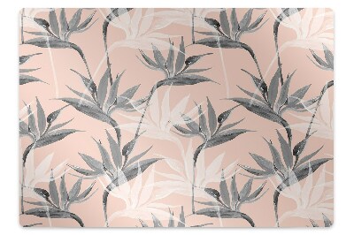 Mata ochronna pod krzesło Czarno białe kwiatki