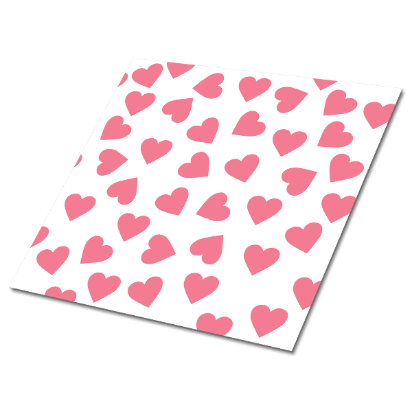 Samoprzylepne płytki pcv Różowe serca na białym tle