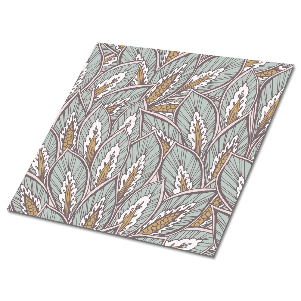 Samoprzylepne płytki na podłogę Liście i kłosy zboża