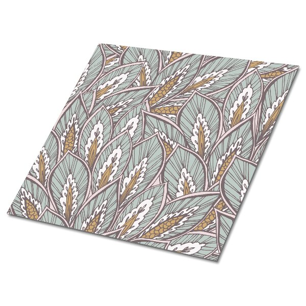Samoprzylepne płytki na podłogę Liście i kłosy zboża