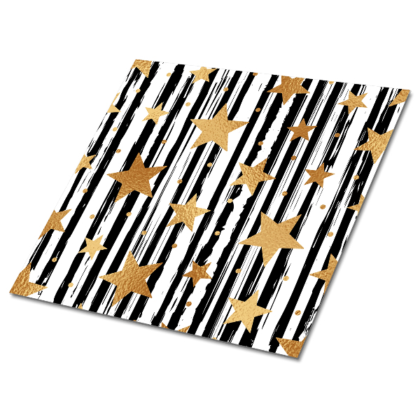 Samoprzylepne płytki na podłogę Złote gwiazdki