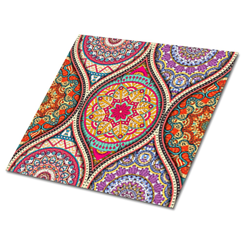 Samoprzylepne płytki na podłogę Barwna mandala
