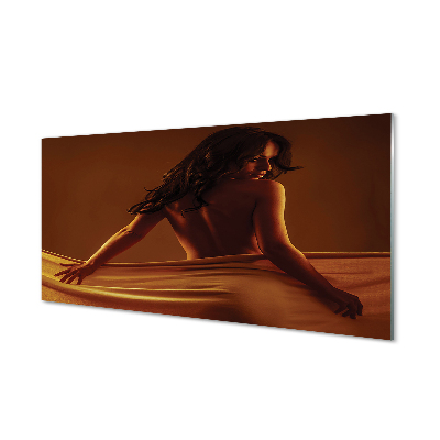 Obraz na szkle Kobieta z materiałem