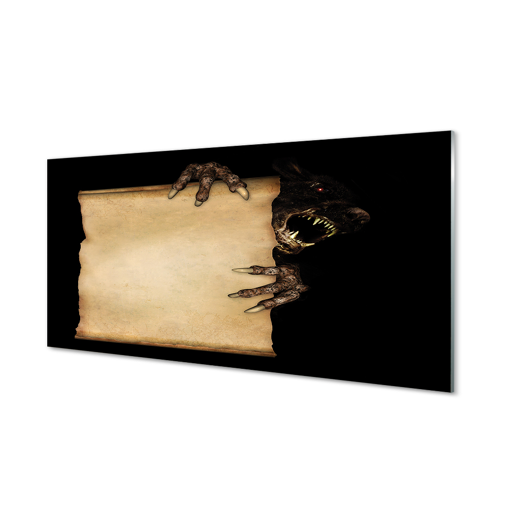 Obraz na szkle Kartka straszna postać Czupakabra