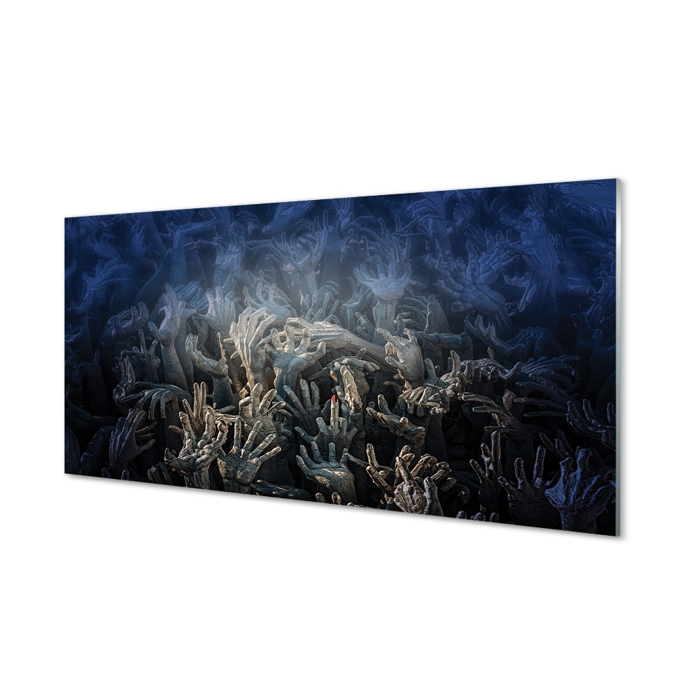 Obraz na szkle Dłonie niebieskie ciemność