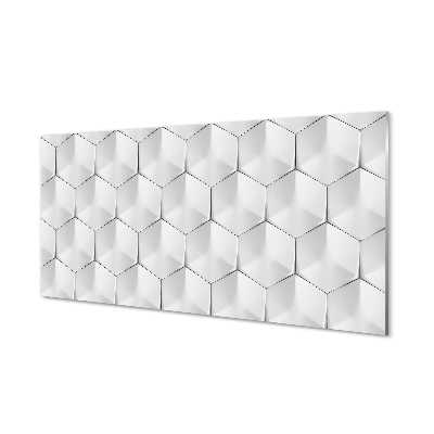 Obraz na szkle Białe sześciokąty 3d