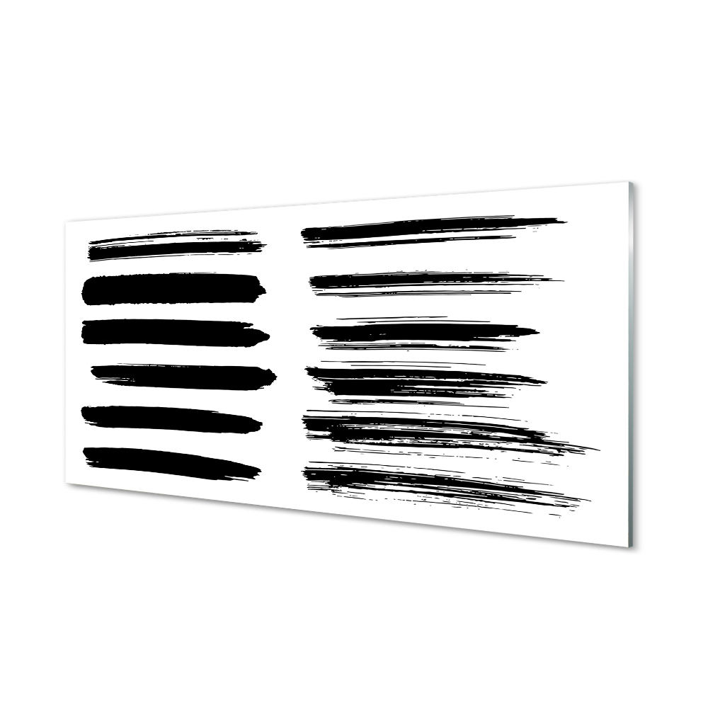 Obraz na szkle Czarne pociągnięcia pędzlem