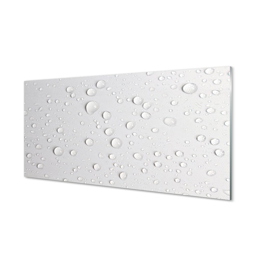 Obraz na szkle Krople woda na białym tle