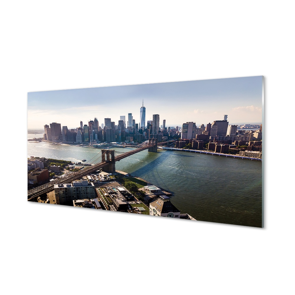 Obraz na szkle Most Miasto wieżowce Panorama