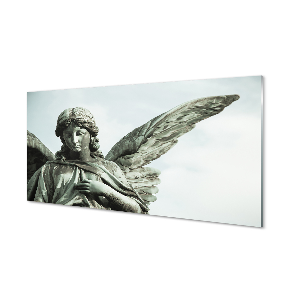 Obraz na szkle Rzeźba anioła szare tło