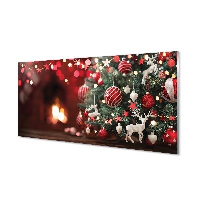 Obraz na szkle Świąteczne ozdoby białe i czerwone