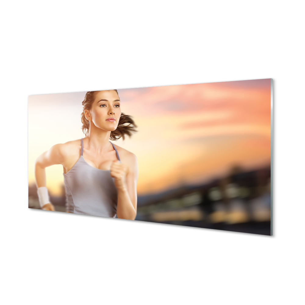 Obraz na szkle Biegnąca kobieta