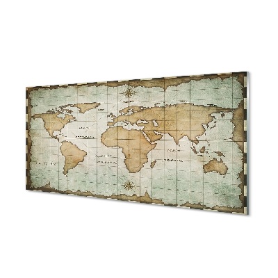 Obraz na szkle Mapa świata ciemne brzegi