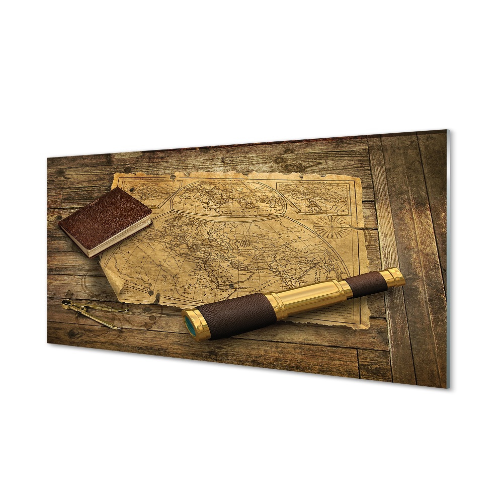 Obraz na szkle Stara mapa luneta