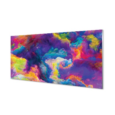 Obraz na szkle Tęczowe nieregularne chmury