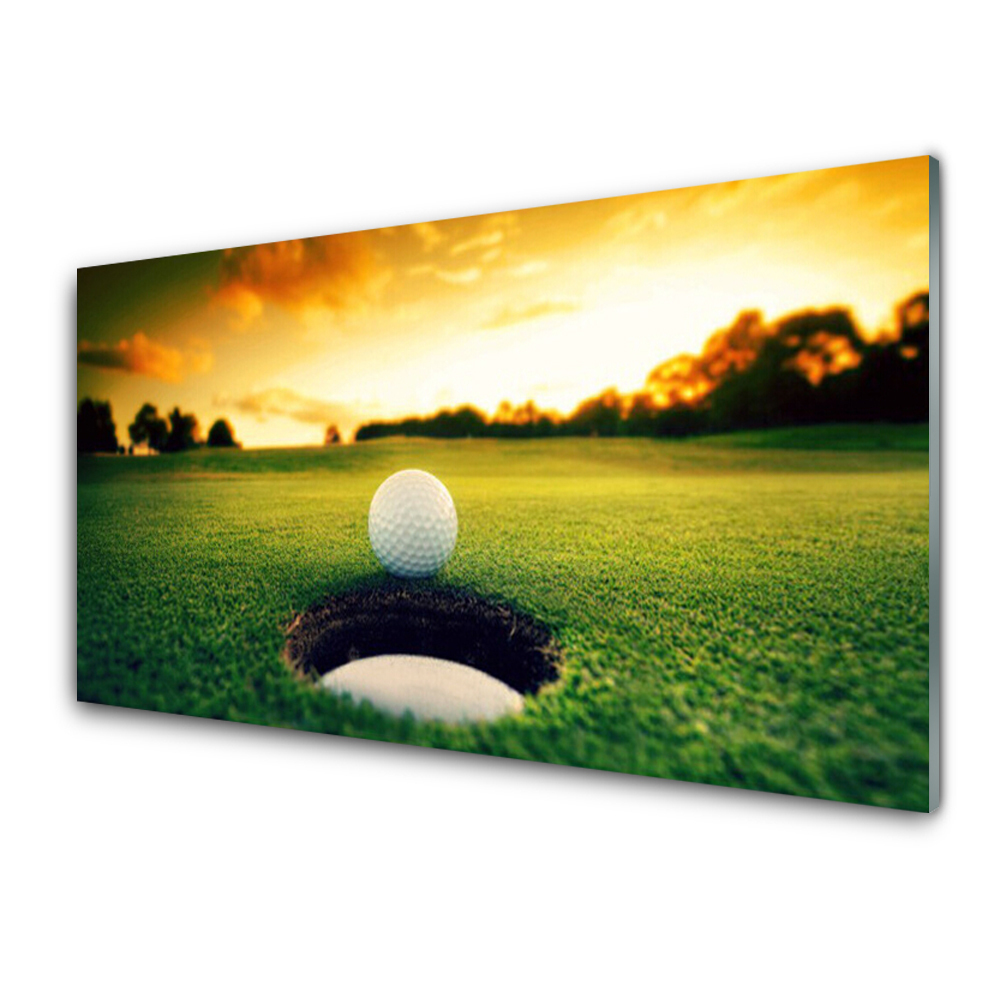 Obraz na Szkle Piłka Golfowa Trawa