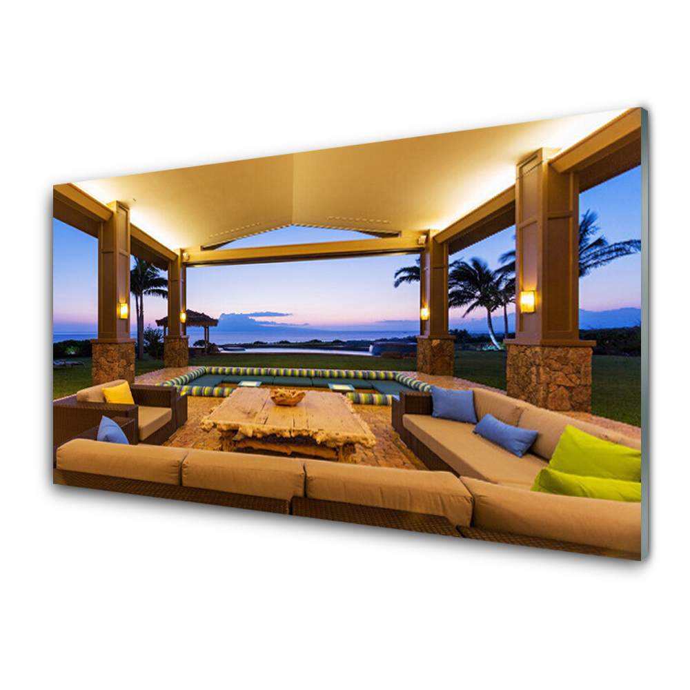 Obraz na Szkle Ogród Patio Palmy