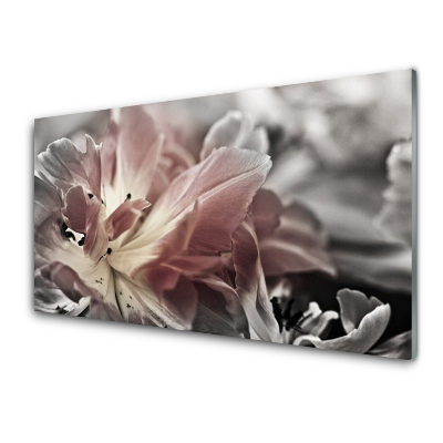Obraz na Szkle Szary Różowy Kwiat