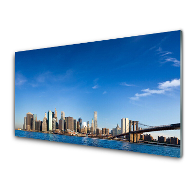 Obraz na Szkle Panorama miasta most