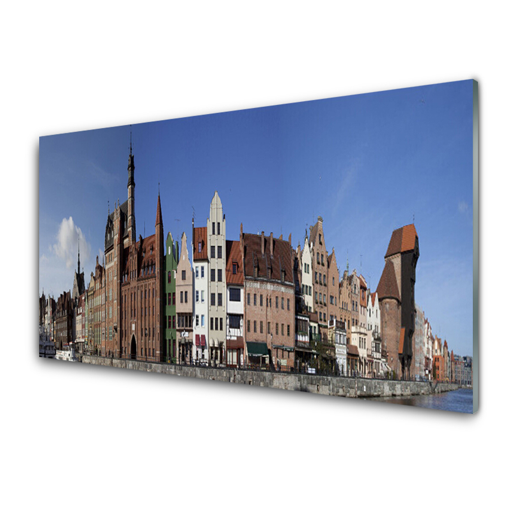 Obraz na Szkle Domy na nabrzeżu