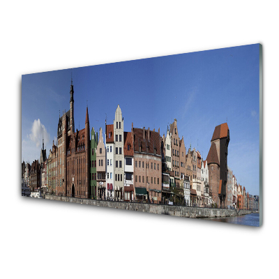 Obraz na Szkle Domy na nabrzeżu