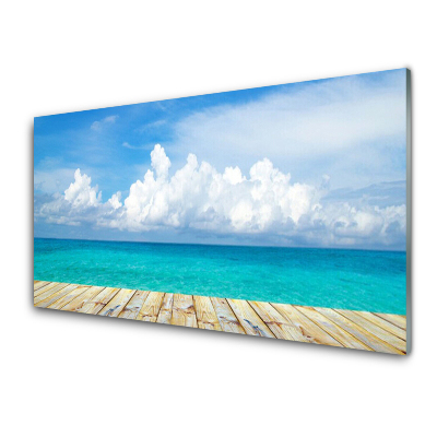 Obraz Szklany Molo widok na spokojne morze