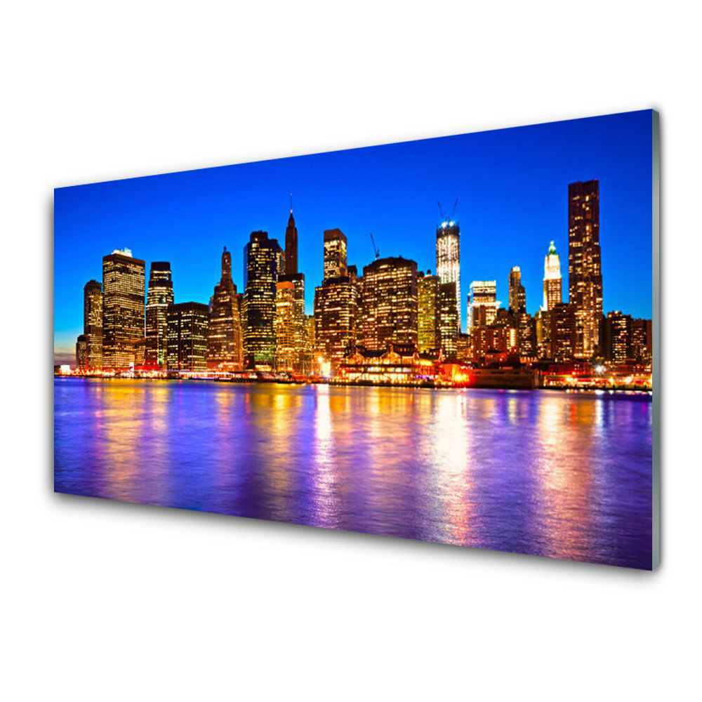 Obraz Szklany Oświetlone miasto nocą