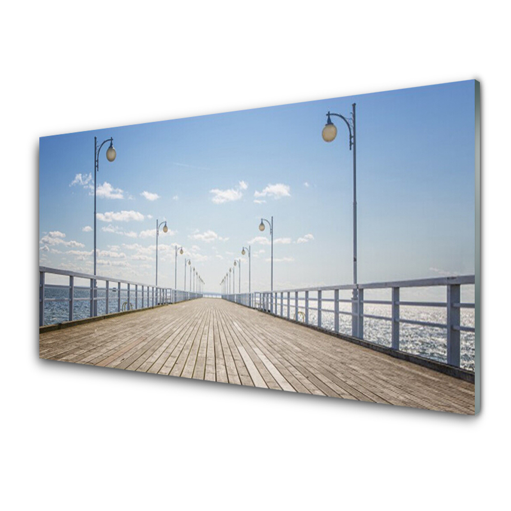 Obraz Szklany Molo nad morzem niebo