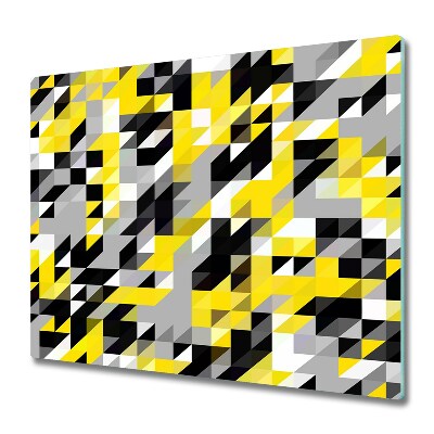 Deska kuchenna Szaro-żółte kwadraty i trójkaty