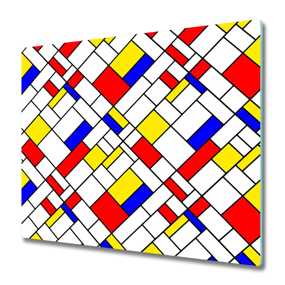 Deska kuchenna Abstrakcja Czerwony żółty granatowy