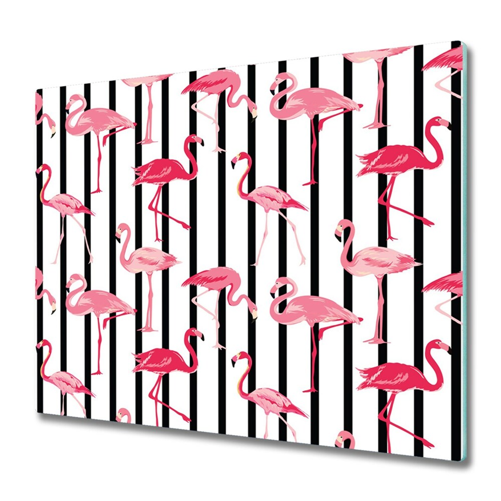 Deska do krojenia Flamingi na tle pasków