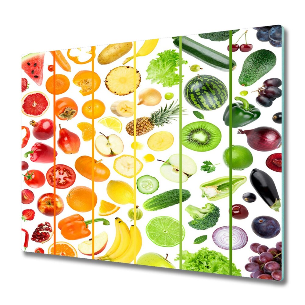 Deska do krojenia Tęczowe spadające owoce i warzywa