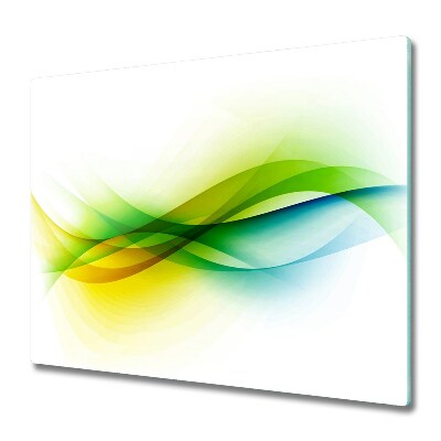 Deska do krojenia Abstrakcja żółte zielone i niebieskie fale