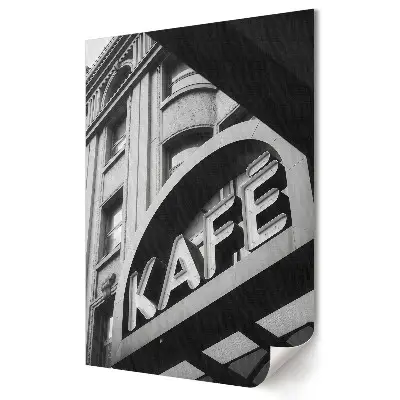 Grafika ścienna na płótnie Stylowy Kafé w czarno-białej estetyce