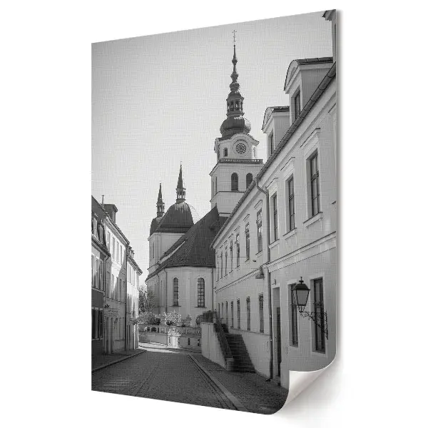 Nowoczesny plakat dekoracyjny Urok starego miasta w monochromie